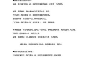 物业卫生保洁服务标准具体包含哪些内容？