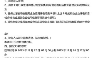 物业服务项目招标文件有哪些核心内容？