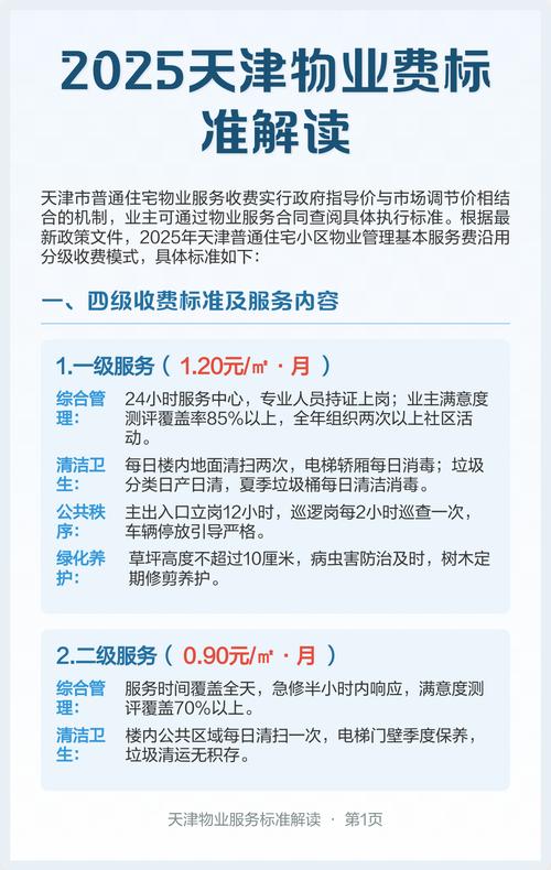 天津小区物业收费标准是多少？-第1张图片-德高鼎泰便民中心