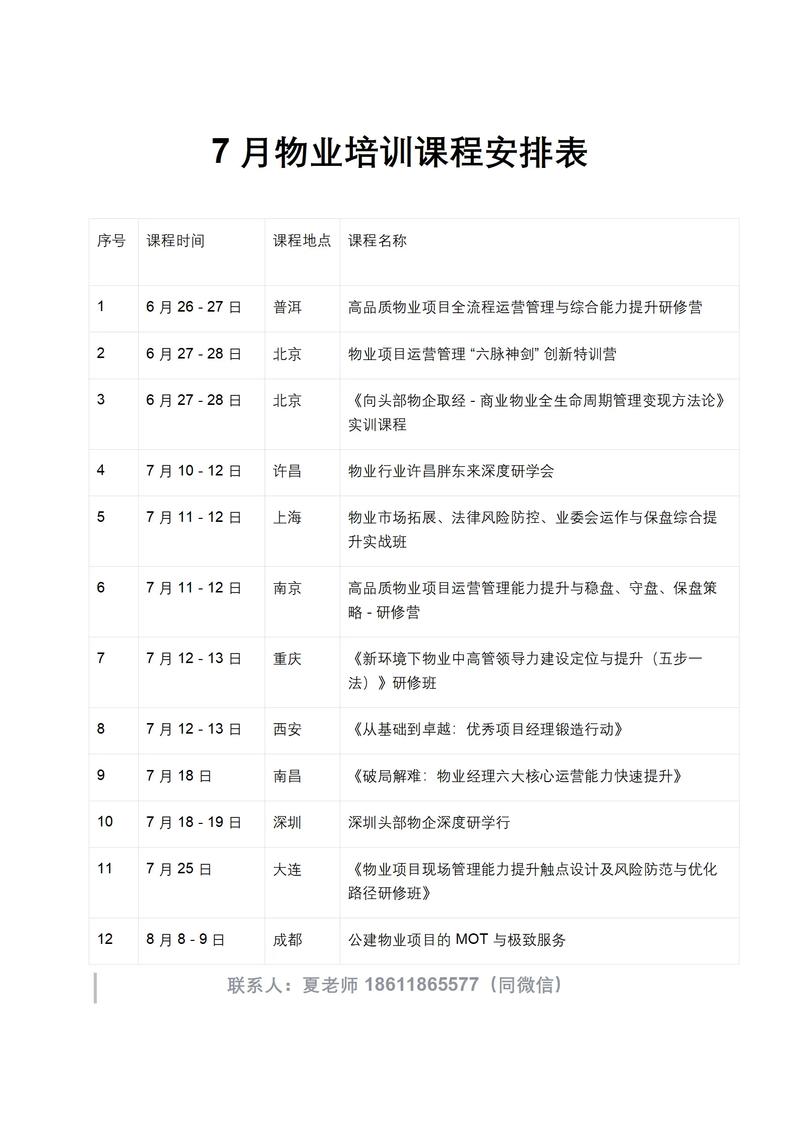 物业项目年度培训计划如何制定更有效？-第1张图片-德高鼎泰便民中心