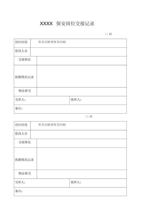 物业保安交接班记录表如何规范填写？-第2张图片-德高鼎泰便民中心
