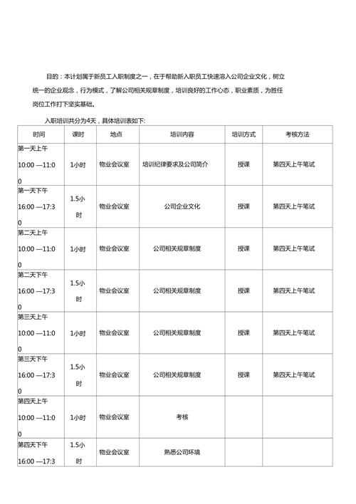 物业公司年度培训计划如何制定？-第3张图片-德高鼎泰便民中心