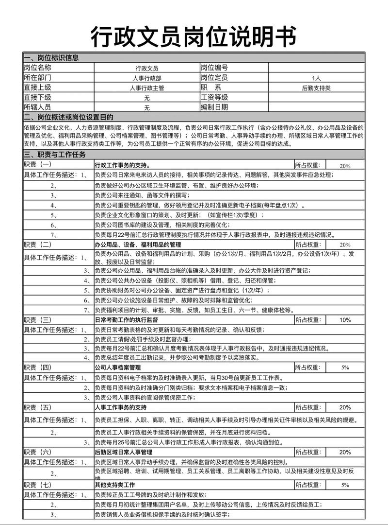 物业行政文员岗位职责-第2张图片-德高鼎泰便民中心